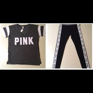 !NWT Victoria’s Secret PINK Shirt (S) Legging (M)